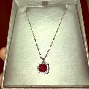 Zales Ruby Gemstone Pendent Necklace